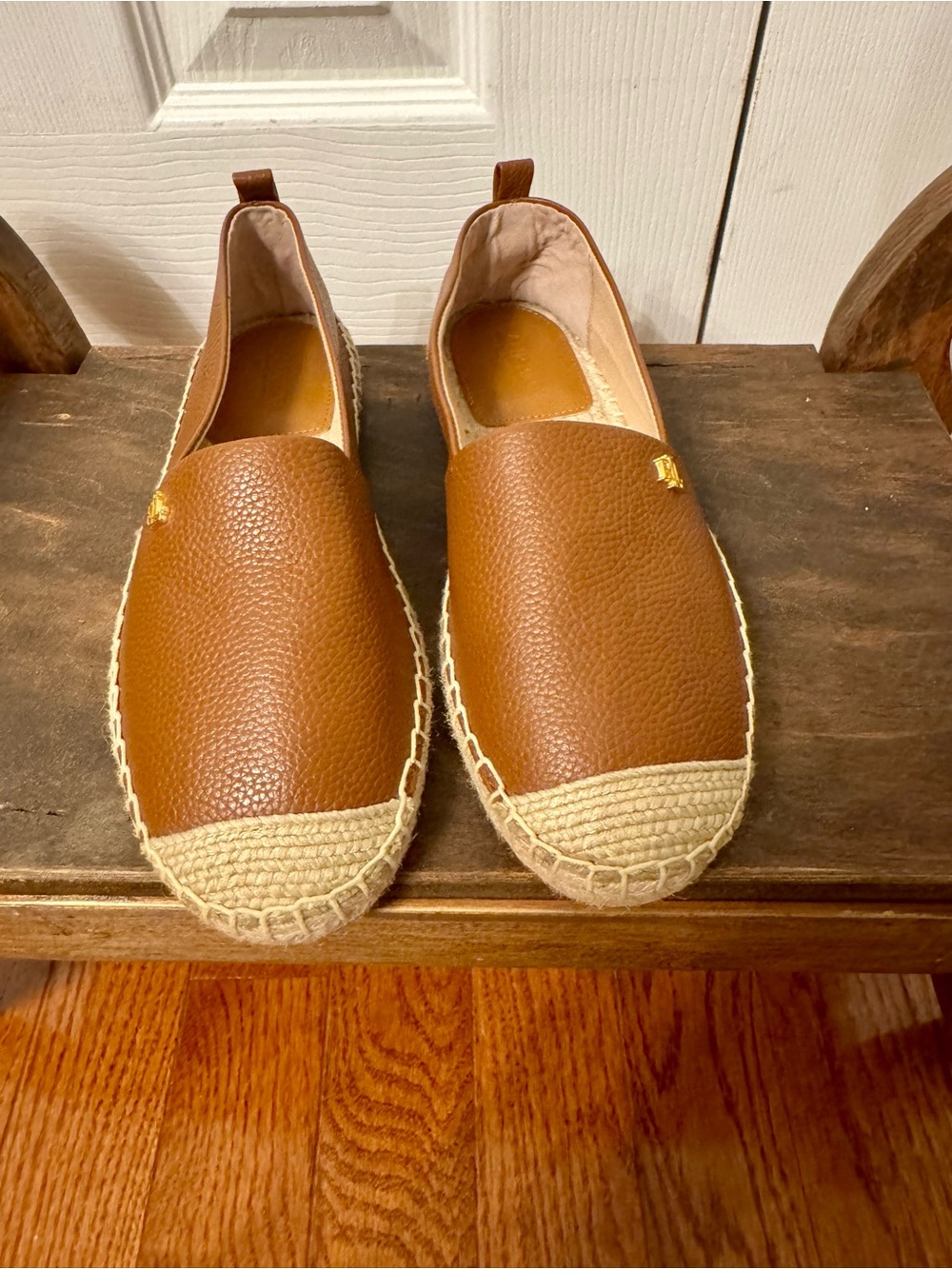 NWOT- Lauren Ralph Lauren Cameryn Leather Espadrilles - Picture 2 of 6